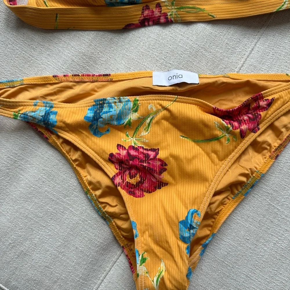 Onia Danni Bikini Top & Bottom with Floral Accents